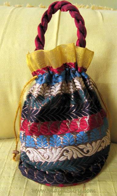 Choosing joy silk potli