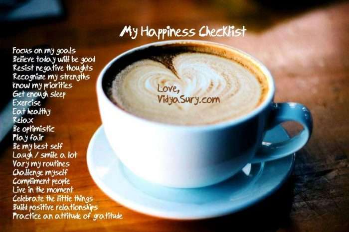 my happiness checklist vidya sury