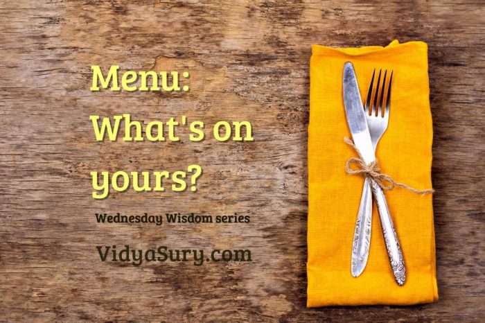 Menu. What's on yours? #WednesdayWisdom