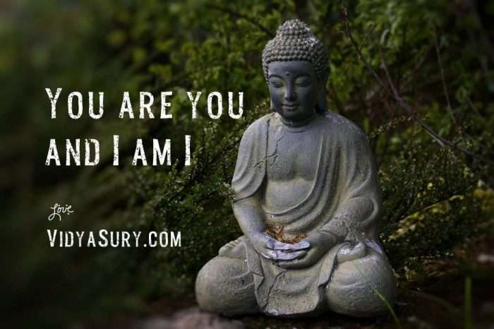You are you and I am I. Let's celebrate the difference.