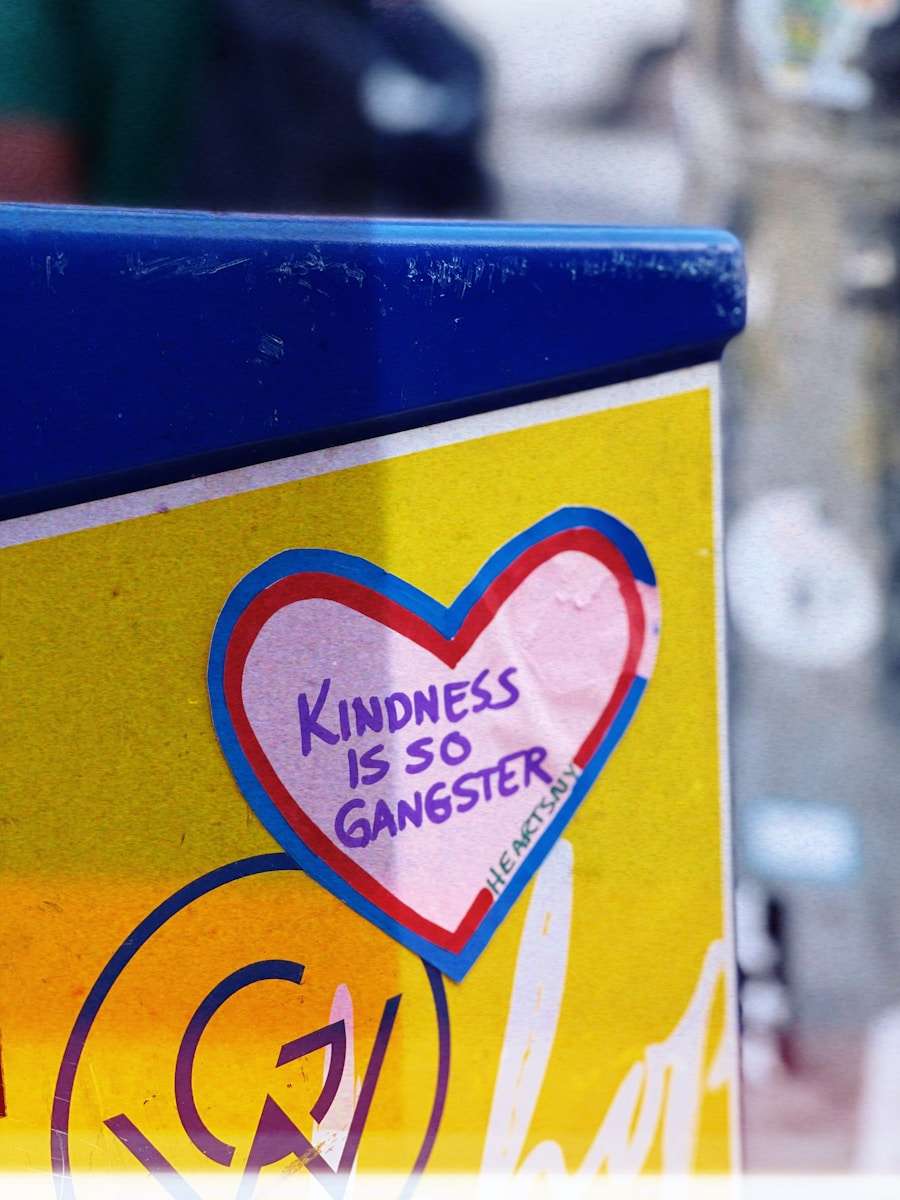 kindness alphabeta close up of a sign with a heart on it