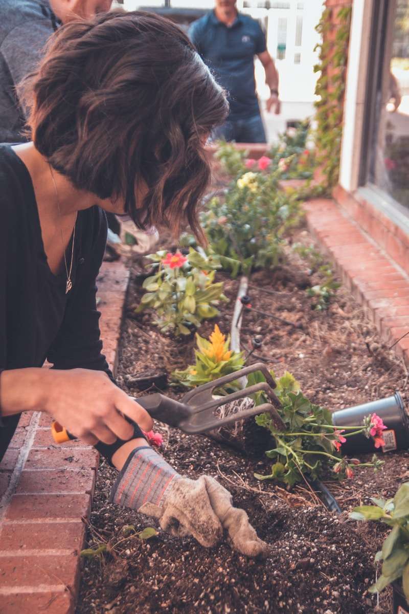 Gardening maintenance tips woman holding garden fork