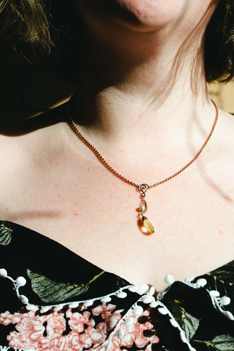 Jewelry gold pendants a woman wearing a necklace