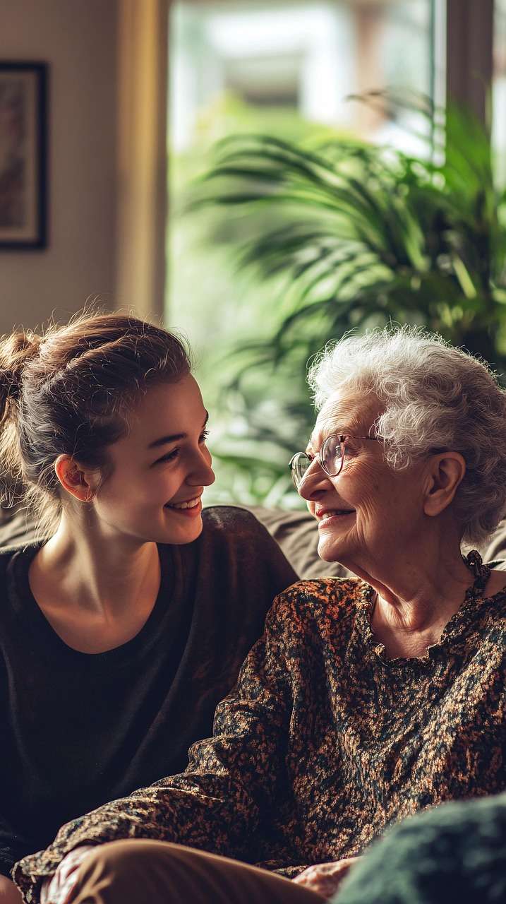 Care jobs ai generated, visitor, senior, woman, home, care, conversation, support, elder, bond, caregiver, elderly, warmth, cozy, personal, interaction, visit, healthcare, nurse, family, connection, comfort