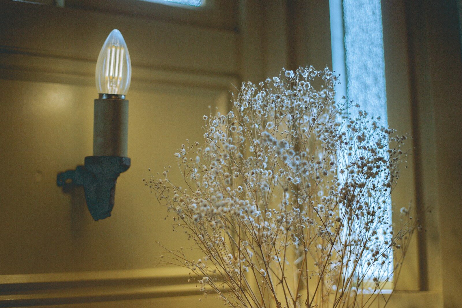 DIY Lighting ideas white string lights on white wall